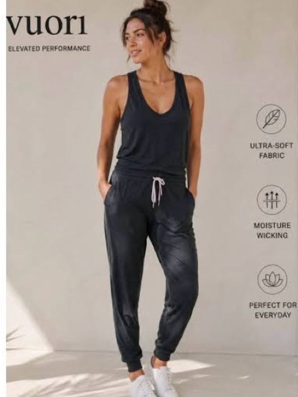 Vuori Lux Harem Jumpsuit charcoal gray